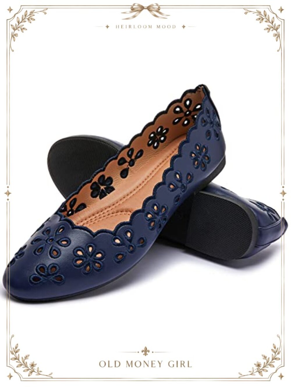 Womens Ballet Flats PU Leather Memory Foam Slip On Round Toe Dress Shoes